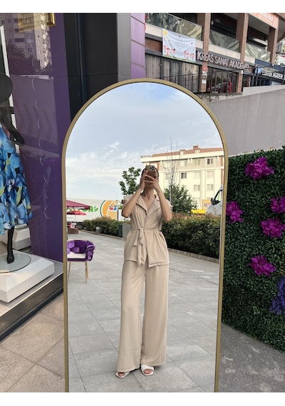 Krep Kumaş Ayrobin Takım-bej Rengi-185 Bej