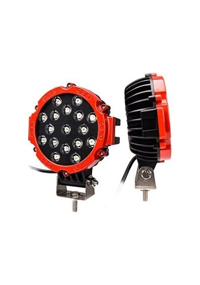Off Road Sis Lambası Ledli 51Watt 17 Ledli Kırmızı 4X4