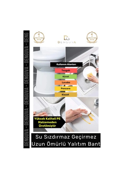 Premium Su Geçirmez Sızdırmaz Dayanıklı Lavabo Pvc Kenar Küf Önleyici 3.2m 20 Adet İzolasyon Bant