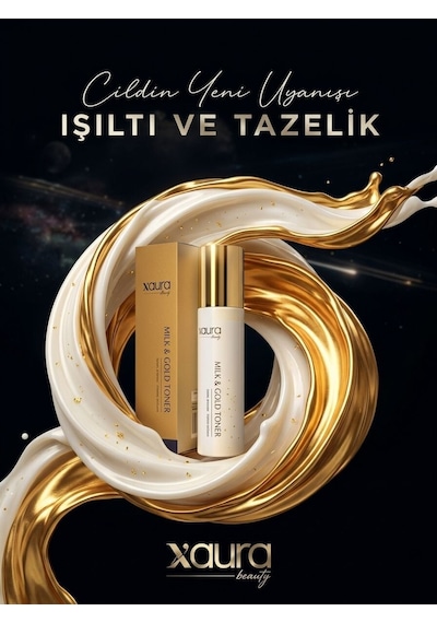 X-aura Beauty Milk & Gold Toner Işıltı Ve Tazelik Veren Gözenek Sıkılaştırıcı Lüks Tonik