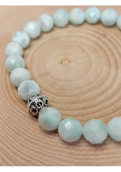 Larimar Taşı Faset Kesim 8mm Unisex Bileklik 42535-tek Çok Renkli Larimar Taşı Faset Kesim 8mm Unisex Bileklik 42535-tek Çok Renkli