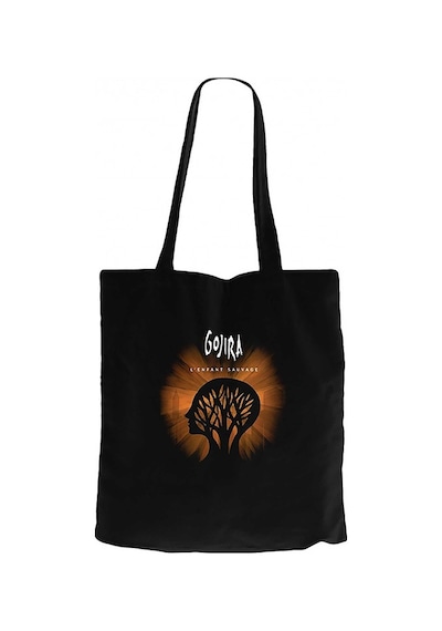 Gojira Le Efant Sauvage Siyah Kanvas Bez Çanta Siyah