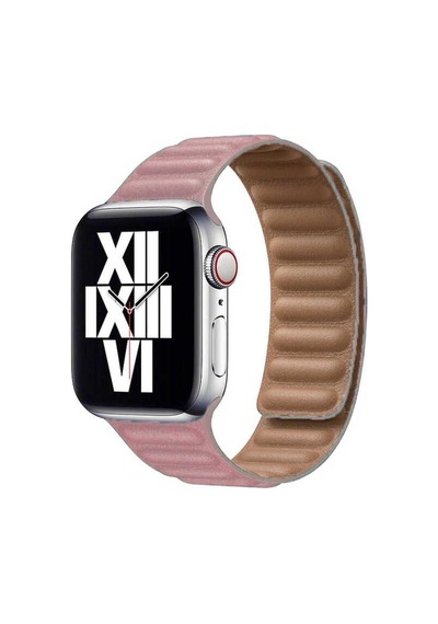 Apple Uyumlu  Watch 42mm Krd-34 Deri Kordon-pembe
