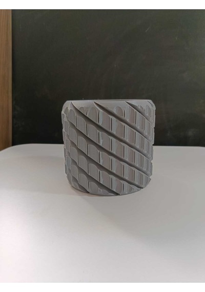 Spiral Desenli Gri Çok Amaçlı Organizer Kalemlik / Saksı / Fırçalık
