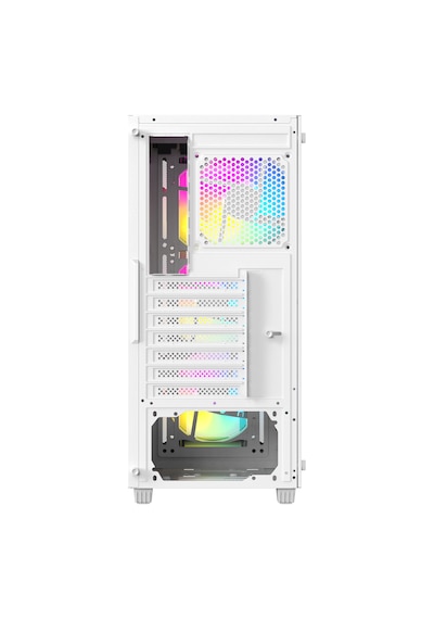Zoko Hunter 4x12 CM ARGB Fan Mesh Panel Temperli Cam Bilgisayar Kasası Beyaz