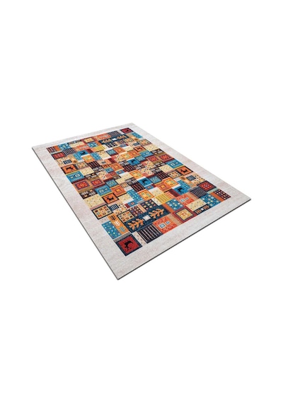 Piksel Halı Multi Patchwork Dijital Baskı Halı Çok Renkli