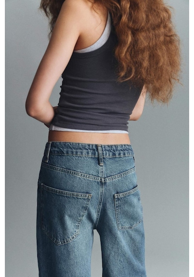 Defacto Baggy Fit Yüksek Bel Katlamalı Paça Jean Pantolon E9134ax25aunm28 Mavi-nm28