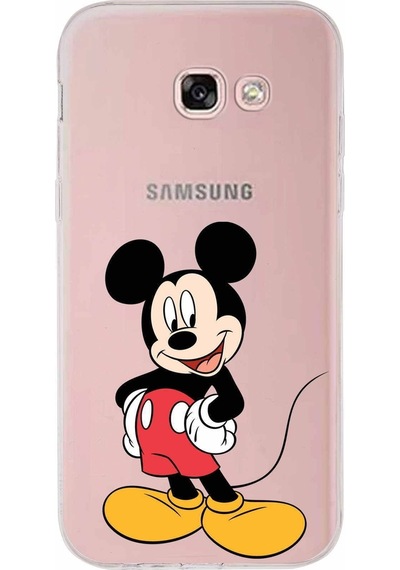 Samsung Galaxy Uyumlu A5 2017 Kapak Mickey Mouse Tasarımlı Şeffaf Silikon Kılıf