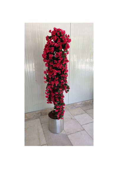 140 Cm Yapay Metal Saksı 30x30 Dekoratif Ağaç Çok Renkli