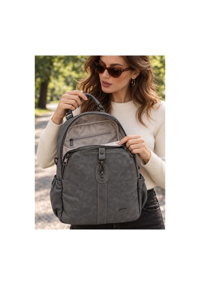 Just Polo Kadın Günlük Şık Ve Fonksiyonel Model Çok Bölmeli Sırt Çantası 377039gny Gri