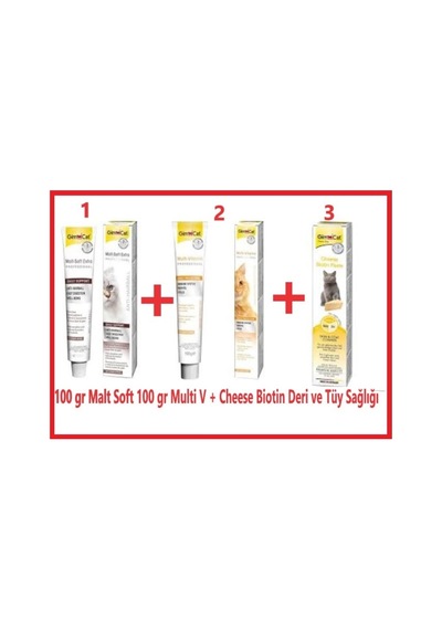 Gimcat Malt Soft + Multi Vitamin + Cheese Biotin Kedi Güzellik Macunu 100 G