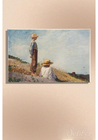 Yatay Kanvas Tablo Tekli Winslow Homer Mavi Çocuk The Blue Boy İsimli Eseri 2973