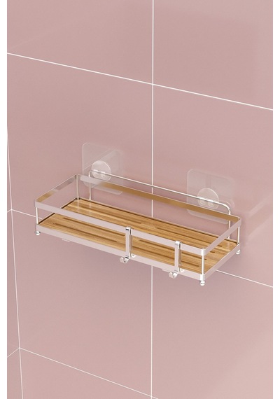 Teknotel Yapışkanlı Kancalı Banyo&mutfak Rafı Silver St180h Gri
