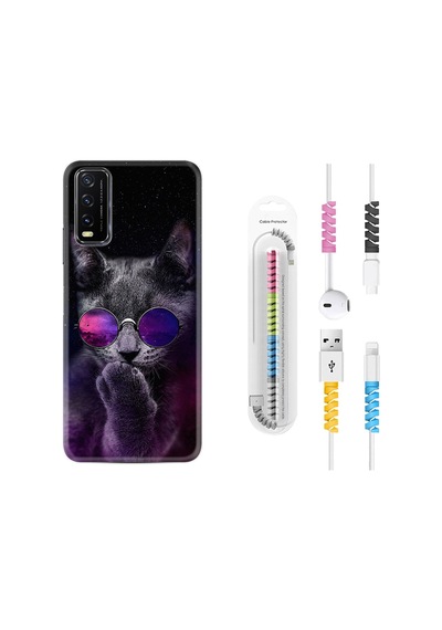 Vivo Y20S Kılıf Kablo Koruyuculu Carisma Cat 1607