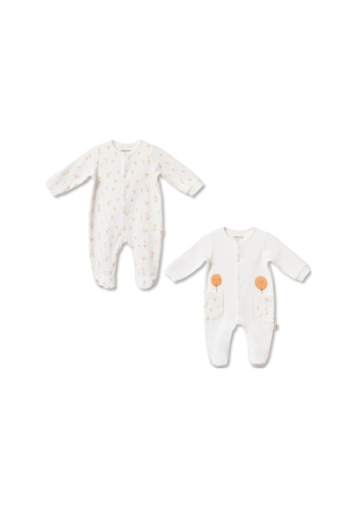 Babycosy Organic Wear %100 Organik Pamuk,2 Li Patikli Bebek Tulum Yenidoğan Uzun Kollu Çıtçıtlı Tulum Seti Unisex Bebek Ekru Babycosy Organic Wear %100 Organik Pamuk,2 Li Patikli Bebek Tulum Yenidoğan Uzun Kollu Çıtçıtlı Tulum Seti Unisex Bebek Ekru