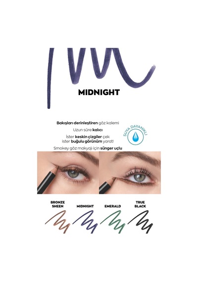 Avon Kohl Sünger Uçlu Suya Dayanıklı Göz Kalemi Midnight