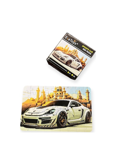 Ahşap Spor Car Mini Puzzle 4 Yaş 54 Parça