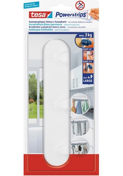TESA® KENDİNDEN YAPIŞKANLI 3 LÜ TEK PARÇA BÜYÜK ASKILIK 58094 Çok Renkli