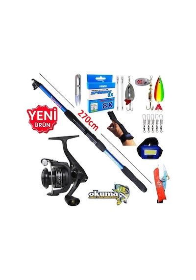Okuma Revenger Rv-3000a 270cm 50-150gr Travel Turna Tele Spin Olta Takımı Seti