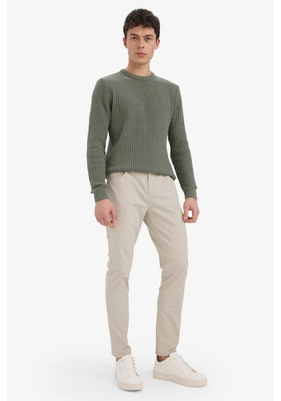 Defacto Slim Fit Dar Kesim Dar Paça Pantolon B2089ax25aubg766 Bej