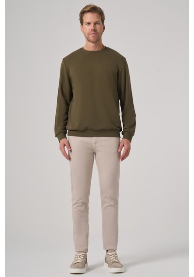 Morven Erkek Haki Basic Bisiklet Yaka Sweatshirt 26ks063001710 Haki