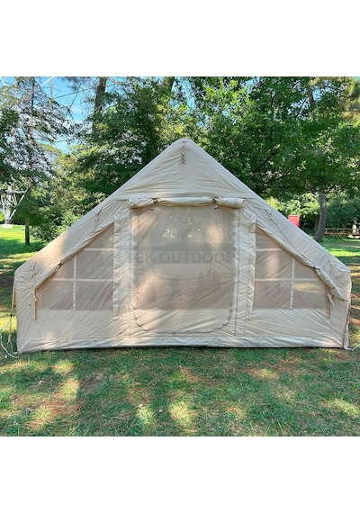Yek Outdoor 210d Oxford 6 Kişilik 4 Mevsim Soba Çıkışlı Şişme Kamp Çadırı Pompalı, 210x300x190 Cm Krem