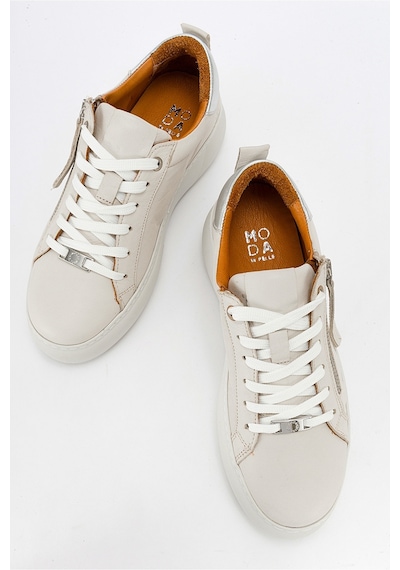 Luvishoes Allıe Bej Hakiki Deri Kadın Sneakers Bej