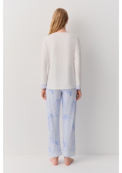 Suwen Giselle Pijama Takımı Sh26263660348 Mavili