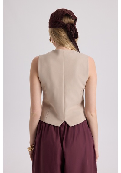 Mai Collection Mai Studios Co. Rianto Koyu Bej Kısa Yelek Koyu Bej