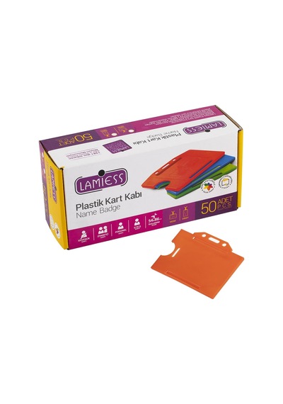 Lamiess Lms 214 Yatay Plastik Kart Kabı Turuncu 50'Li