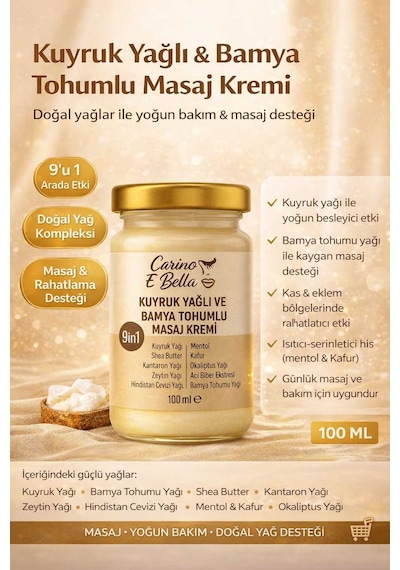 Kuyruk Yağlı Ve Bamya Tohumlu Masaj Kremi 100 Ml