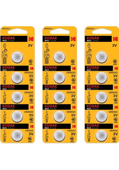 Kodak Max CR2032 Lityum Düğme Pil 5 x 3'lü