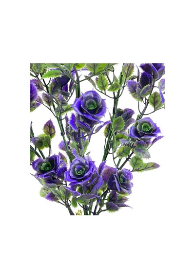 Yapay Çiçek Kütükte Mor Güllü Demet Dekoratif Masa Çiçeği 30*20cm