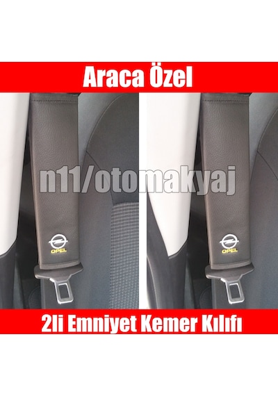 Opel Corsa E2li - Emniyet Kemer Koruyucu Kılıfı - Deri - Logolu a