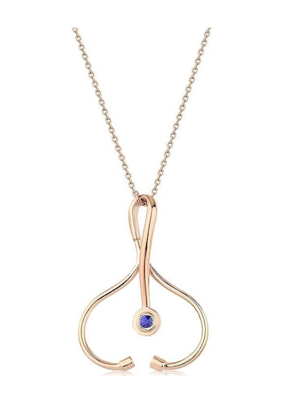 Steteskop Safir Kolye Rose Gold 63691352