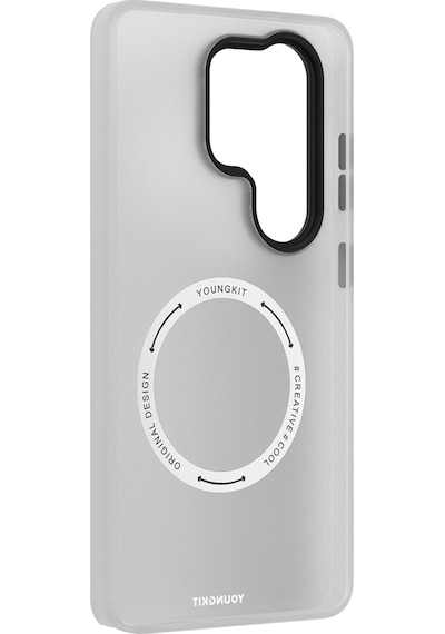 Galaxy S26 Ultra Uyumlu Kılıf M-safe Şarj Özellikli Youngkit Hidden Sand Serisi Kapak Beyaz Beyaz