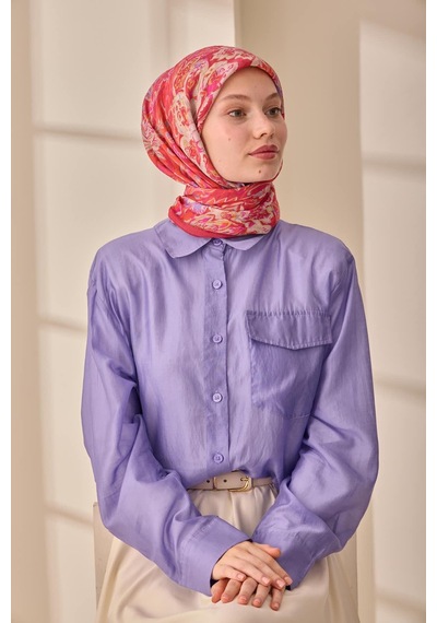 Silk Home Olinda İpek Eşarp 47002-41 Parlak Turuncu, Füme, Gri, Hardal