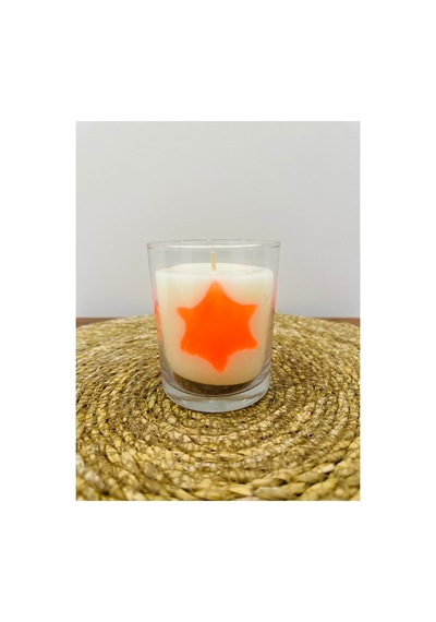 Cam Bardakta Fosforlu Turuncu Mum Soya Wax Turuncu