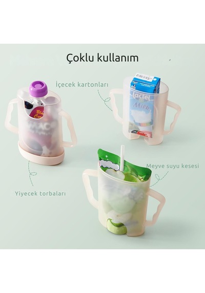 Momcozy Alıştırma Bardağı, Bebek Gıda Poşetleri Ve Içecek Kutuları Için Pembe