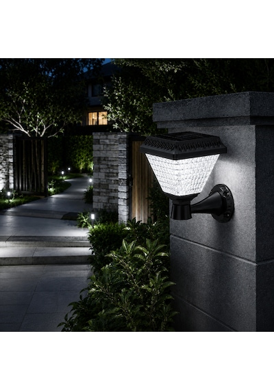 Güneş Enerjili 30w Solarlı Led Aplik Beyaz Işık Ct-7316 Siyah