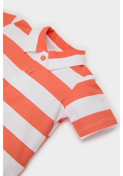 DeFacto Erkek Bebek Polo Yaka Çizgili Pike Kısa Kollu Tişört E6765A525SMER118