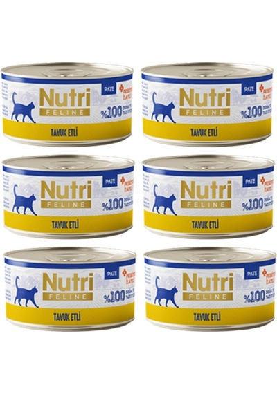 Nutri Feline Adult Pate 70gr Tavuk Etli 6 Adet Yaş Yetişkin Kedi Maması