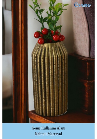 Vazo Küçük Vazo Masa Üstü Vazo Ev Dekorasyon Vazo Siyah Model 27 Altın Eskitme Altın Eskitme