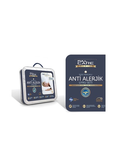 Anti-Alerjik %100 Pamuklu Anti-Bakteriyel Çift Kişilik Uyku Seti Standart-Çift Kişilik Beyaz