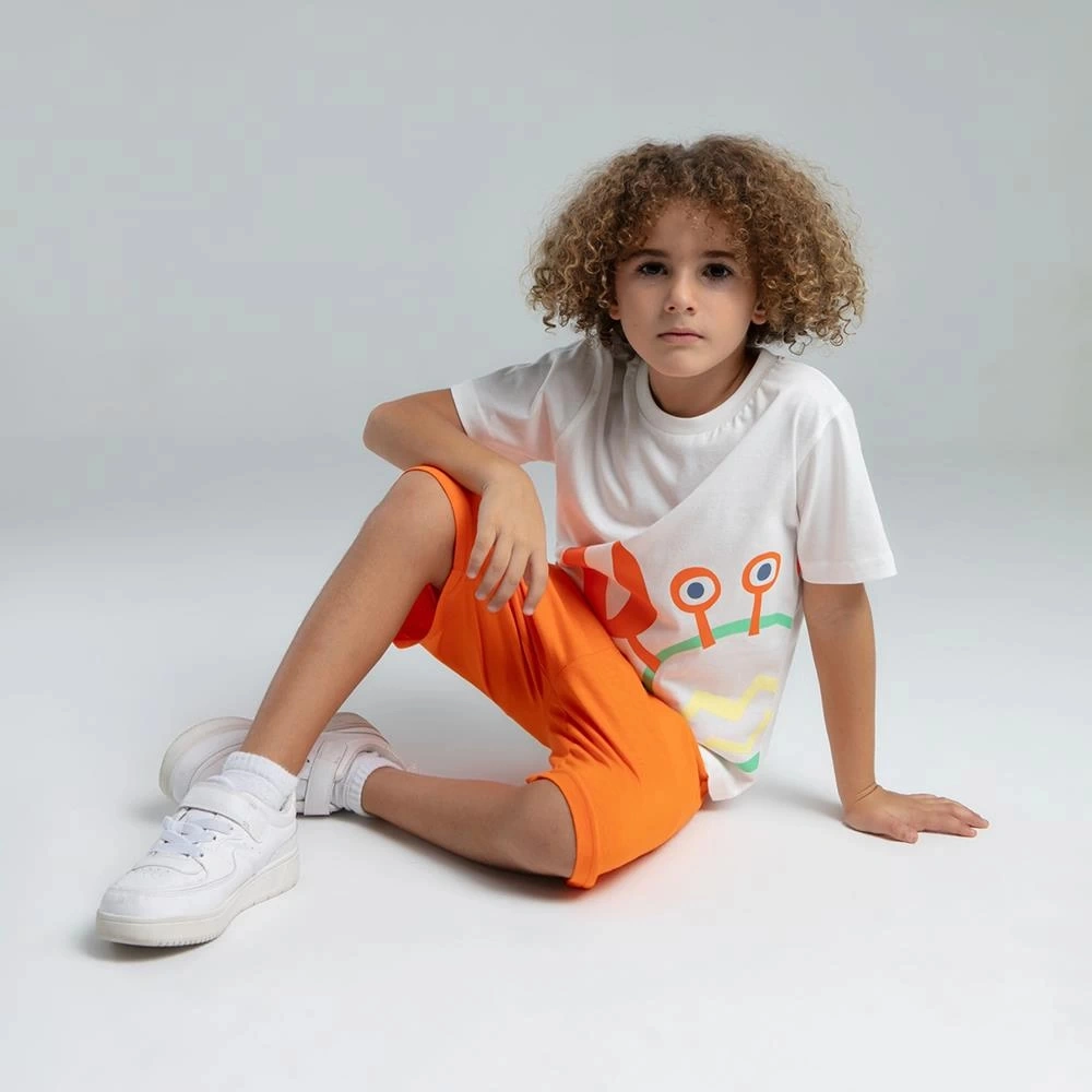 Rolypoly 3576c Erkek Çocuk Bermuda Yazlık Pijama Takım Beyaz