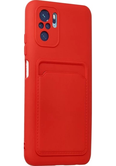 Newface Xiaomi Redmi Note 10s Kılıf Kelvin Kartvizitli Silikon - Kırmızı