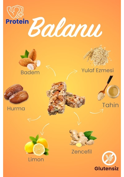 Limonlu & Zencefilli Hurmalı Protein Bar 55gr 2xbar X3 Adet