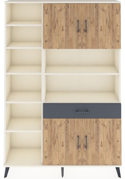 Arges Dolap 10 Raflı Tek Çekmeceli 4 Kapaklı 132x30x195 Aytaşı-çam/antrasit Atlas Çam/antrasıt Arges Dolap 10 Raflı Tek Çekmeceli 4 Kapaklı 132x30x195 Aytaşı-çam/antrasit Atlas Çam/antrasıt