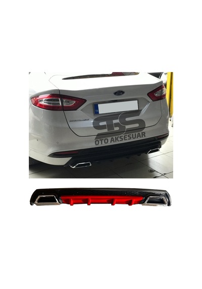 Ford Mondeo MK4 Difüzör Arka Tampon Eki 2 Egzoz Çıkışlı Kırmızı L