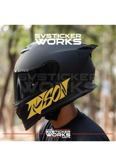 Tyson Yazılı Kask Sticker Tüm Kasklar Uyumlu Tek Yön 1 Adet Altın